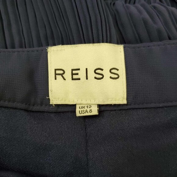 Reiss Womens Midi Skirt 8 Blue Pleated Fredalina Flowy Hippie Boho Bohemian - Picture 5 of 9